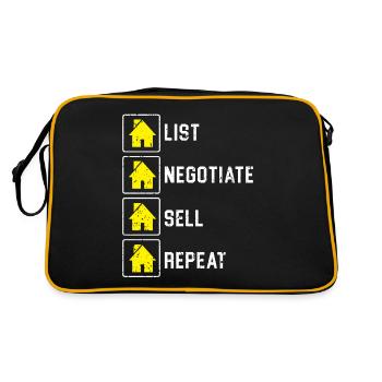 List Negotiate Sell Repeat Agent Real Estate Agent - Retro Bag - black/gold - Back