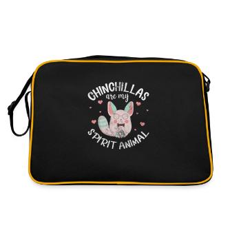 Chinchilla Rodent Pet Rodent Gift - Retro Bag - black/gold - Back