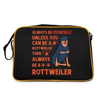 Rottweiler drôle de dicton - Sac Retro - noir/or - Dos