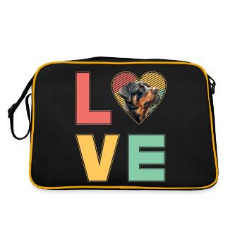 J’adore Rottweiler - Sac Retro - noir/or - Dos