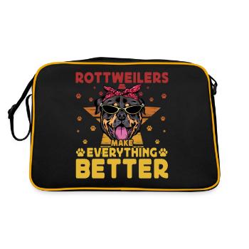 Les rottweilers améliorent tout - Sac Retro - noir/or - Dos