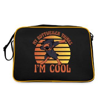 Mon Rottweiler pense que je suis cool - Sac Retro - noir/or - Dos