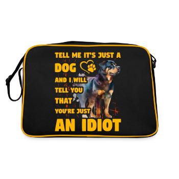 Rottweiler drôle de dicton - Sac Retro - noir/or - Dos