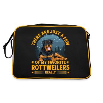 Rottweiler drôle de dicton - Sac Retro - noir/or - Dos
