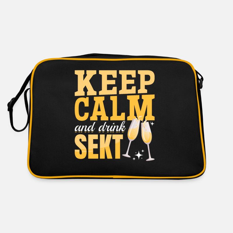 KEEP CALM and drink Sekt - Mädelsabend Pegel Retro Tasche