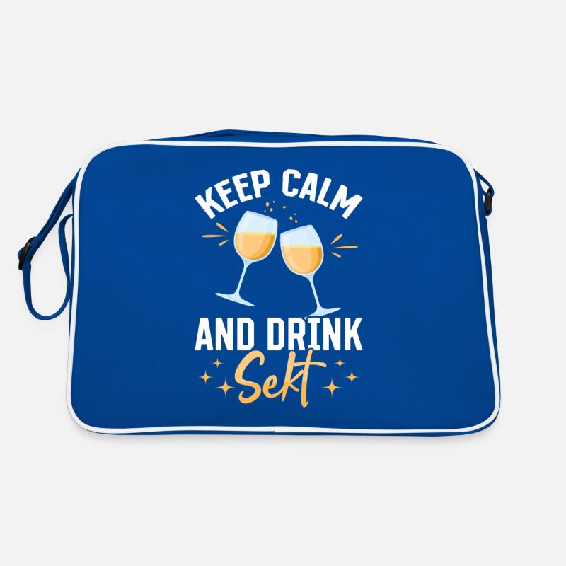 KEEP CALM and drink Sekt - Mädelsabend Pegel Retro Tasche