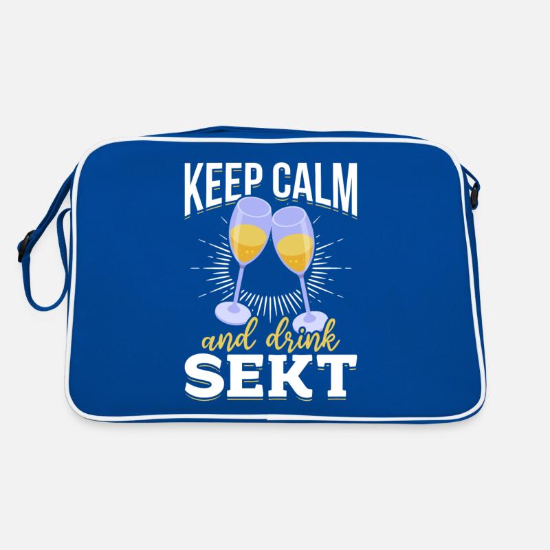 KEEP CALM and drink Sekt - Mädelsabend Pegel Retro Tasche