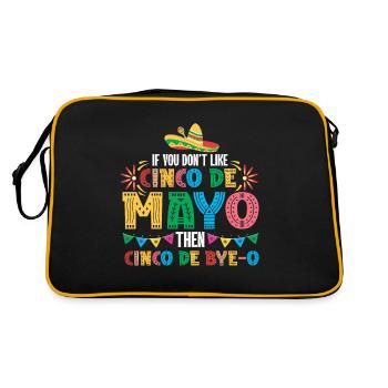 Cinco De Mayo Mexikanische Party Cinco De Mayo - Retro Tasche - Schwarz/Gold - Hinten