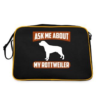 Posez-moi des questions sur mon Rottweiler - Sac Retro - noir/or - Dos