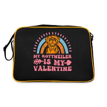 Mon Rottweiler est mon Valentin - Sac Retro - noir/or - Dos