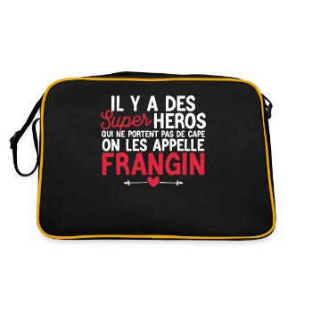 Super Héros Sans Cape - Frangin - Sac Retro - noir/or - Dos