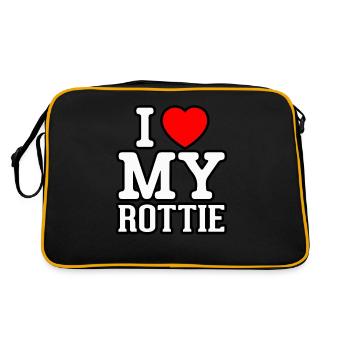 J’adore mon Rottie - Sac Retro - noir/or - Dos
