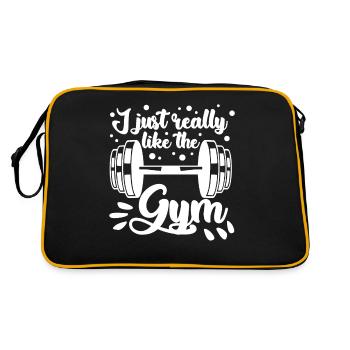 Dumbbell Fitness Strongman Bodybuilder Gym - Sac Retro - noir/or - Dos
