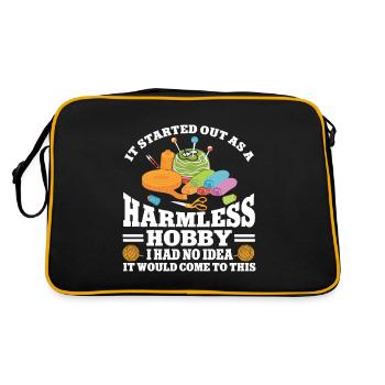 Quilting Gift Sewing Knitting Quilter - Retro Bag - black/gold - Back