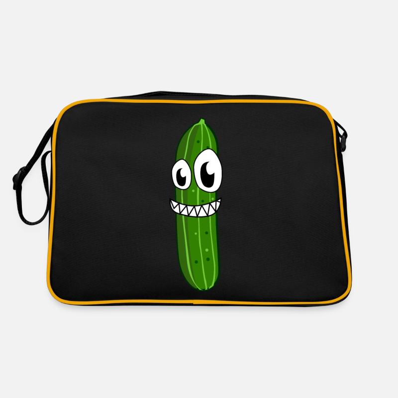 Gurken verrückte Gurke - Retro Tasche - Schwarz/Gold