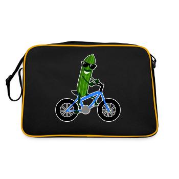 Cucumber on Bicycle Cucumbers - Retro Bag - black/gold - Back