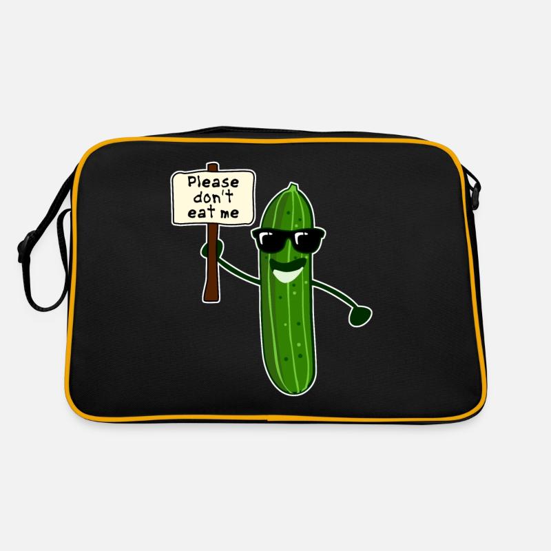 Gurke mit Sonnenbrille Gurken Retro Tasche