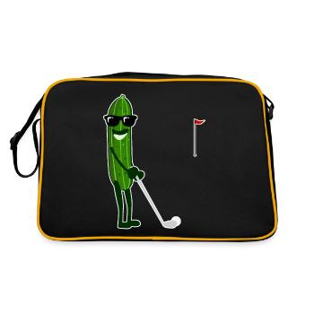 Cucumber plays golf cucumbers - Retro Bag - black/gold - Back