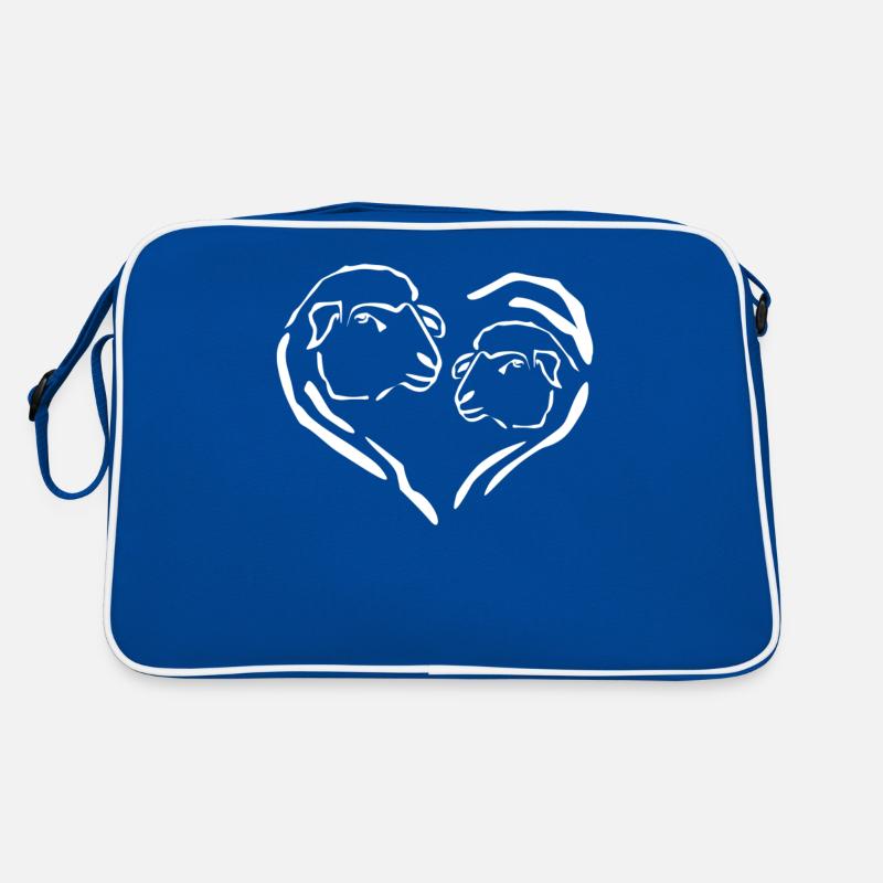 Schaf Herz Schafe Schäfchen Retro Tasche