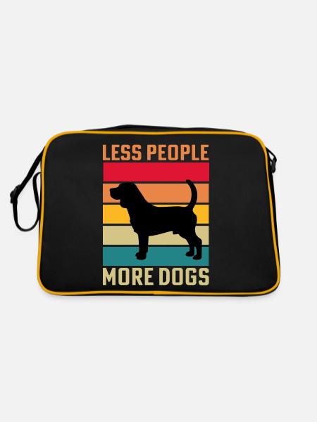 Moins de gens plus de chiens - Sac Retro - noir/or - Dos