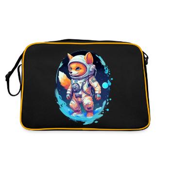 Renard mignon en costume d’astronaute espace astronaute - Sac Retro - noir/or - Dos