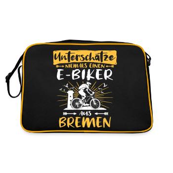 Bremen Ebike Bremer Ebiker - Retro Tasche - Schwarz/Gold - Hinten