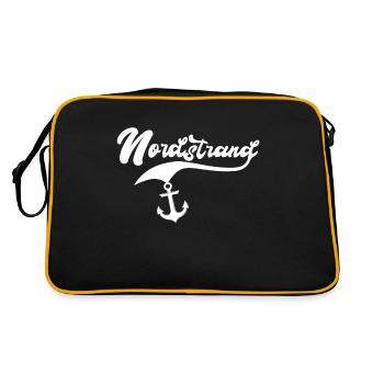 Nordstrander Sprüche Nordstrand - Retro Tasche - Schwarz/Gold - Hinten