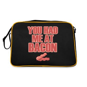 Bacon Gift Bacon Saying Food Bacon - Sac Retro - noir/or - Dos