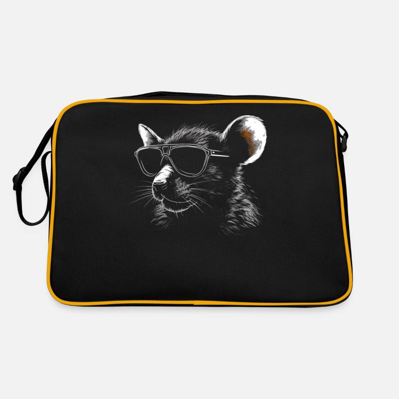 Ratten Sonnenbrille - Retro Tasche - Schwarz/Gold