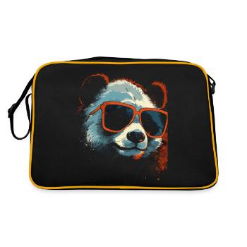 Panda kühle Sonnenbrille - Retro Tasche - Schwarz/Gold - Hinten