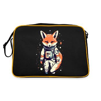 Renard mignon dans l’espace - Dessin animé d’astronaute - Sac Retro - noir/or - Dos