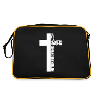 Bible Bible Verse Christian Proverbs Jesus Gift - Retro Bag - black/gold - Back