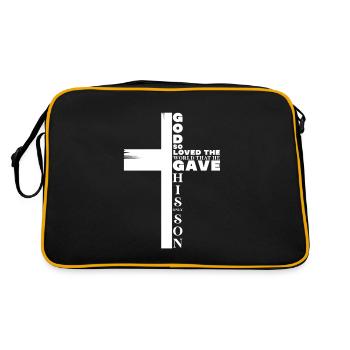 Bible Bible Verse Christian Proverbs Jesus Gift - Retro Bag - black/gold - Back