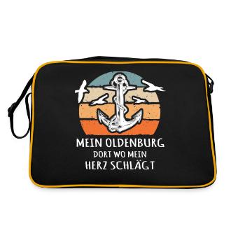 Oldenburger Sprüche Oldenburg - Retro Bag - black/gold - Back