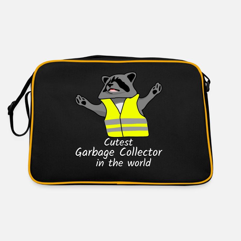 raton laveur raton laveur éboueur - Sac Retro - noir/or