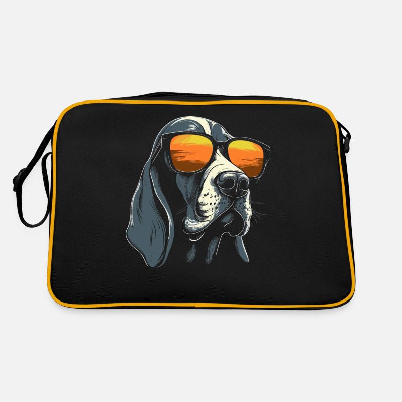 Basset Hound Sonnenbrille Retro Tasche
