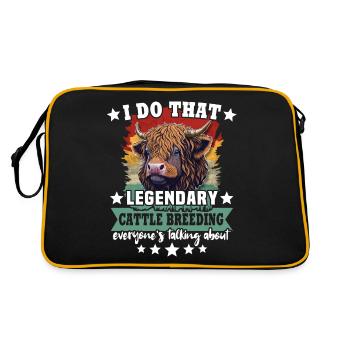 Hochlandrind Cattle Cow - Retro Tasche - Schwarz/Gold - Hinten