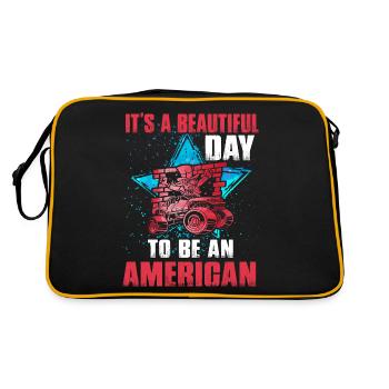 It's a beautiful day to be an American 4. Juli - Retro Tasche - Schwarz/Gold - Hinten