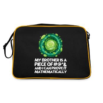 I hate my brother's saying with cartoon portal - Retro Bag - black/gold - Back