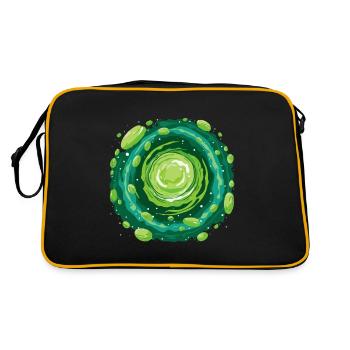 Cool Green Sci-Fi Cartoon Portal for Time Travel - Retro Bag - black/gold - Back