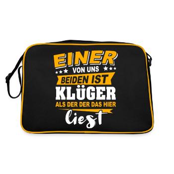 Klüger Als Du - Retro Tasche - Schwarz/Gold - Hinten