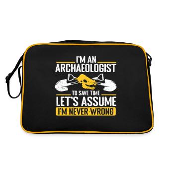 Archaeologist Gift Archaeology - Retro Bag - black/gold - Back