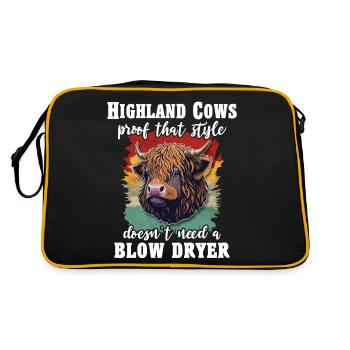 Highland cattle cattle - Retro Bag - black/gold - Back