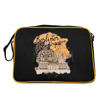 Berlin Reichsttag Bundestag Berliner - Retro Tasche - Schwarz/Gold - Hinten