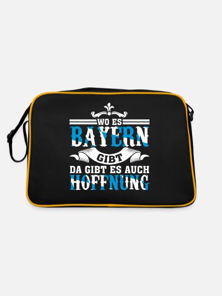Bayern Witz - Retro Tasche - Schwarz/Gold - Hinten