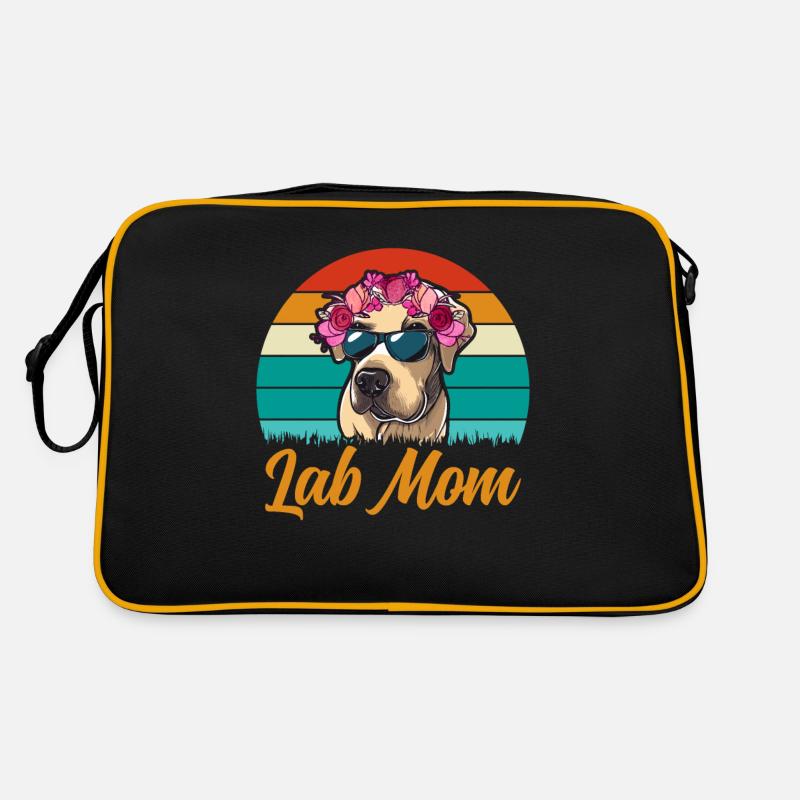 LAB MOM - Retro Tasche - Schwarz/Gold