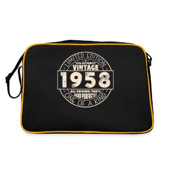 Né en 1958, 65e anniversaire, 65 ans de force - Sac Retro - noir/or - Dos