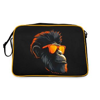 Affen Sonnenbrille kühl - Retro Tasche - Schwarz/Gold - Hinten