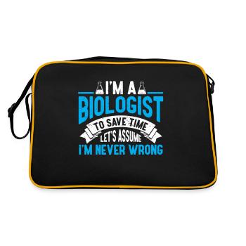 Biology Gift Biologist - Retro Bag - black/gold - Back