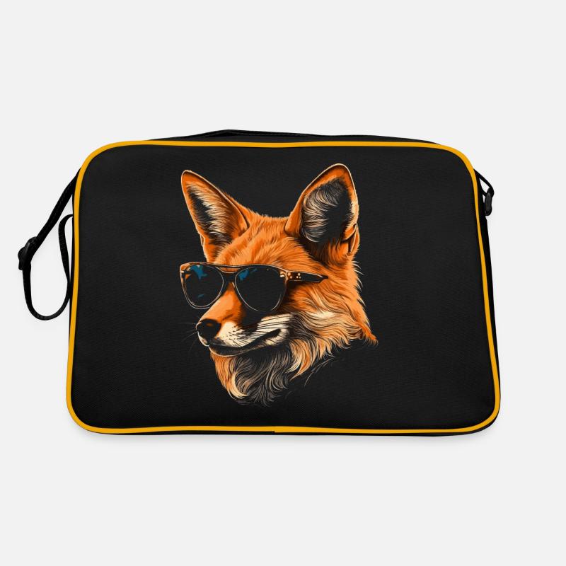 Fox Sonnenbrille - Retro Tasche - Schwarz/Gold